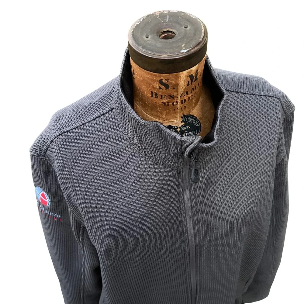 OGIO Grit Jacket Men‎ Fleece Performance Utility Cadet Collar Gray Full Zip XLT